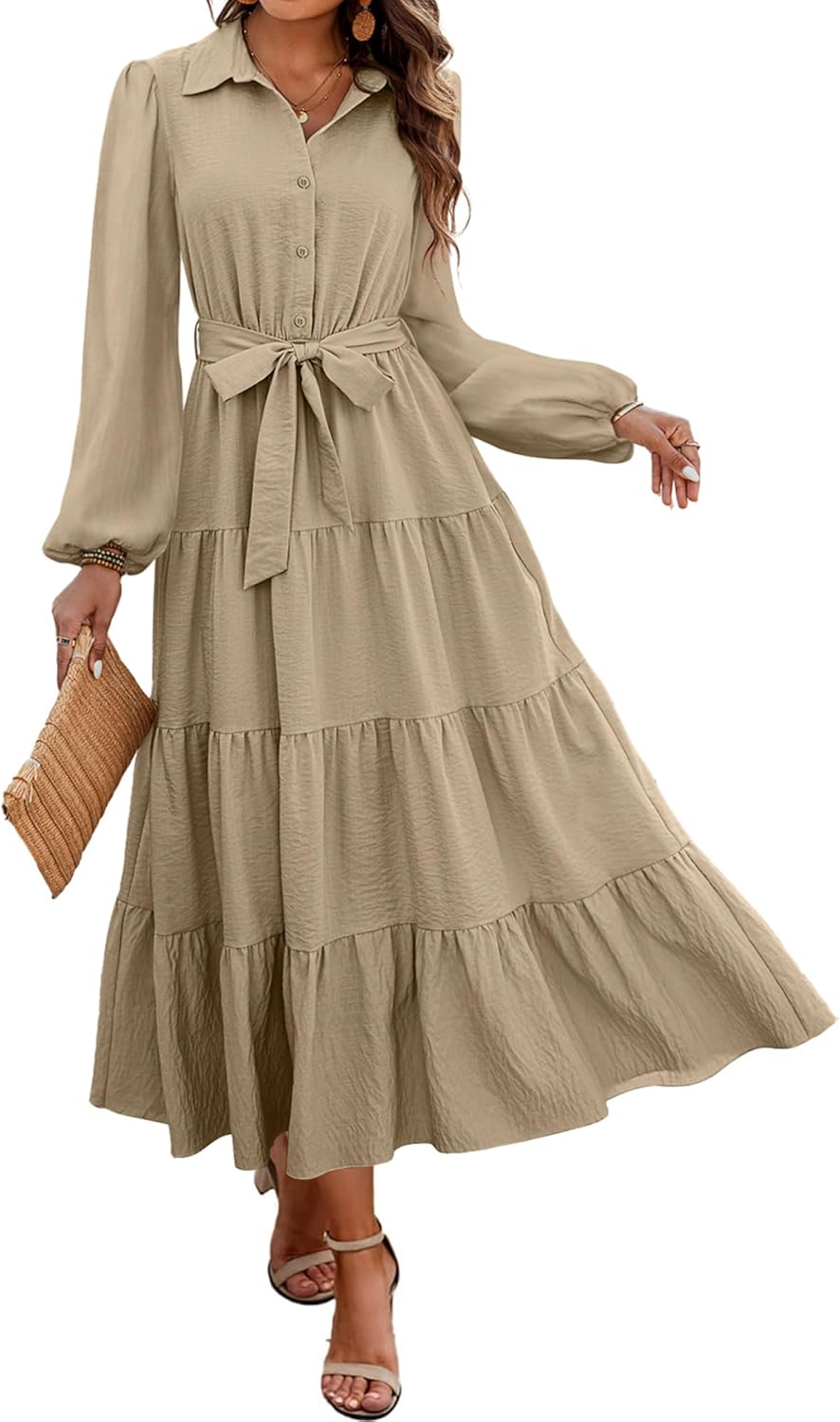 Dowerme Women's Long Sleeve Dress for Fall and Holiday Events