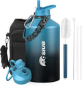 Insulated Water Bottle 128 oz - Triple Wall Vacuum Cold 48 Hrs