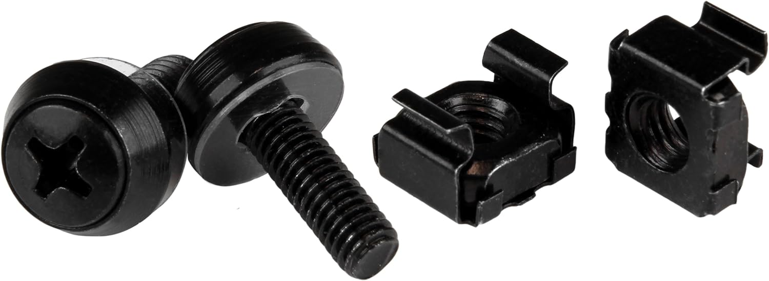 StarTech 50 Pack 10-32 Server Rack Cage Nuts and Screws Kit