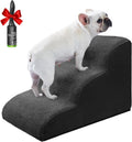 Dog Stairs for Small Dogs - Extra-Wide 3-Tier Foam Steps