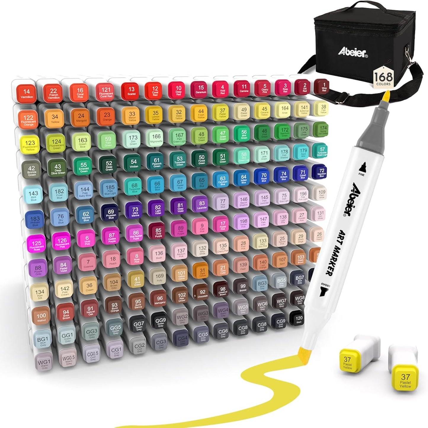 ABEIER Alcohol Markers Set with 168 Colors for Creative Art