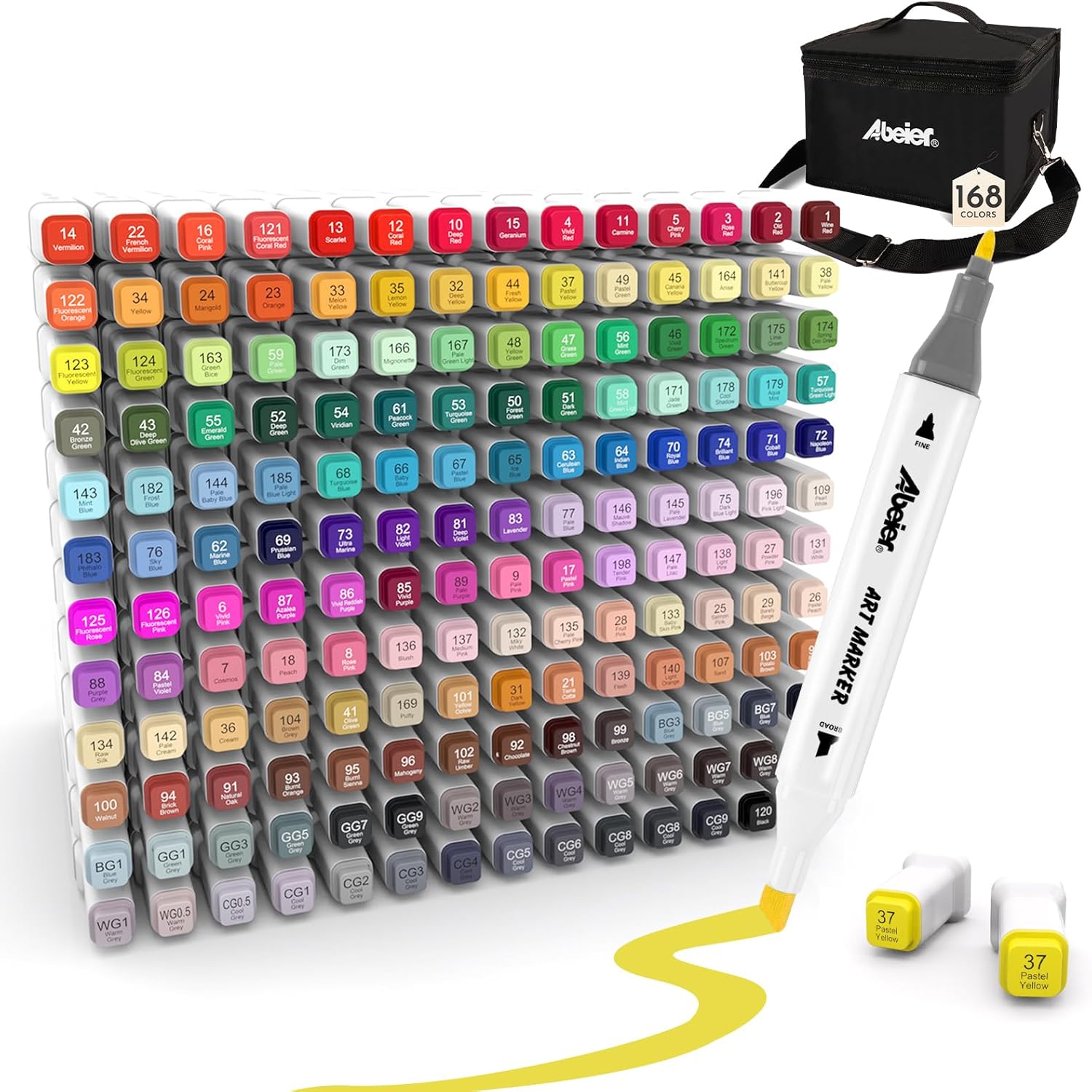ABEIER Alcohol Markers Set with 168 Colors for Creative Art