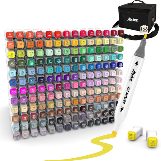 ABEIER Alcohol Markers Set with 168 Colors for Creative Art