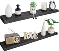 Wood Floating Shelves 48 in - Wide Rustic Wall Shelf Set of 2