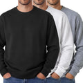Taiyin 3 Pack Men's Lightweight Fleece Crewneck Sweatshirt - Value hem