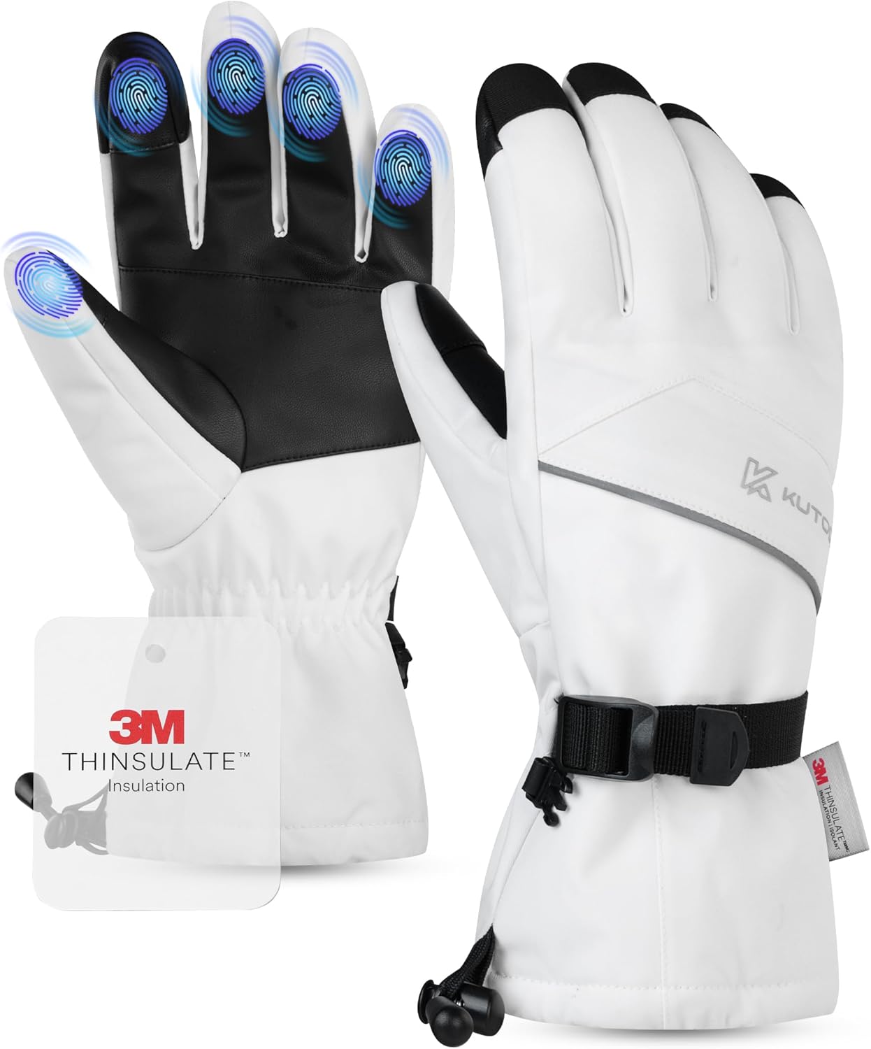 KUTOOK Warm Touchscreen Ski Gloves