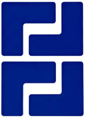 ToughStripe L Shape Floor Marking Tape 2in x 5in Blue - Durable Corner