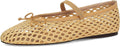 Woven Ballet Flats for Women Cute Raffia Mary Janes Shoes