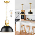 Farmhouse Black and Gold Pendant Lights Kitchen Island - Modern Matte