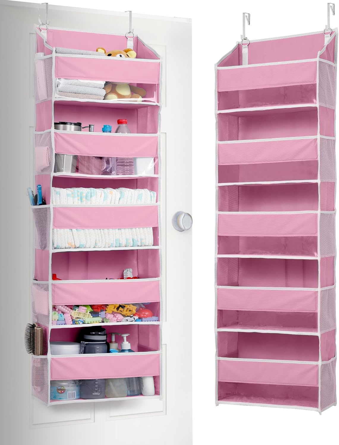 Over Door Organizer with 5 Large Pockets and 10 Mesh Pockets