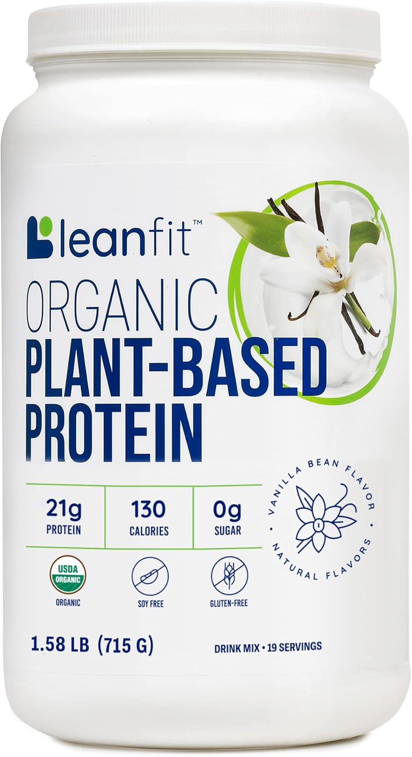 LeanFit Organic Vanilla Protein - Vegan, USDA Certified, 21g Protein
