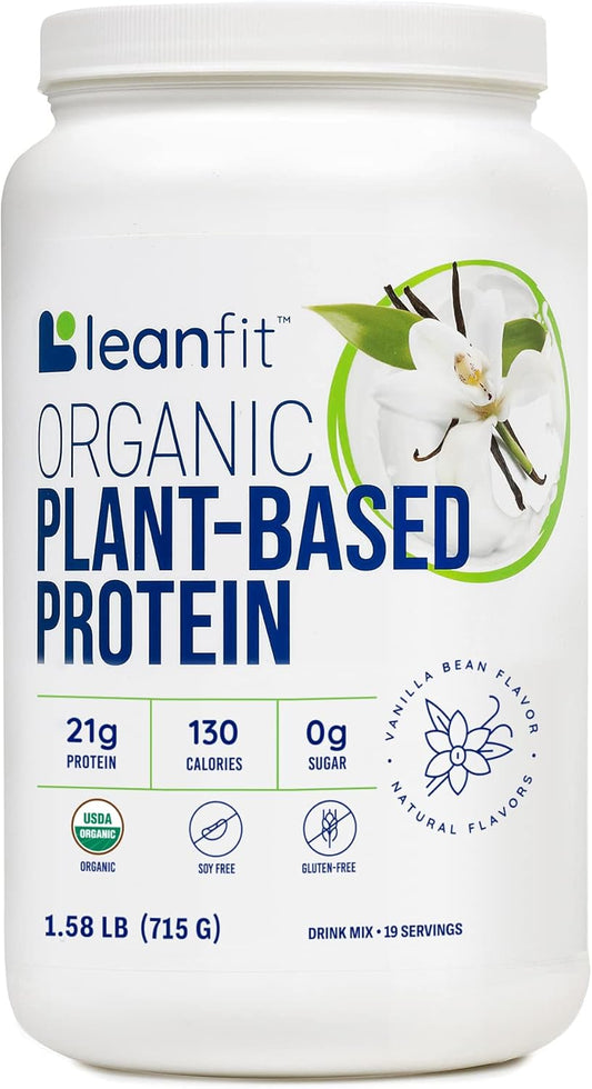 LeanFit Organic Vanilla Protein - Vegan, USDA Certified, 21g Protein