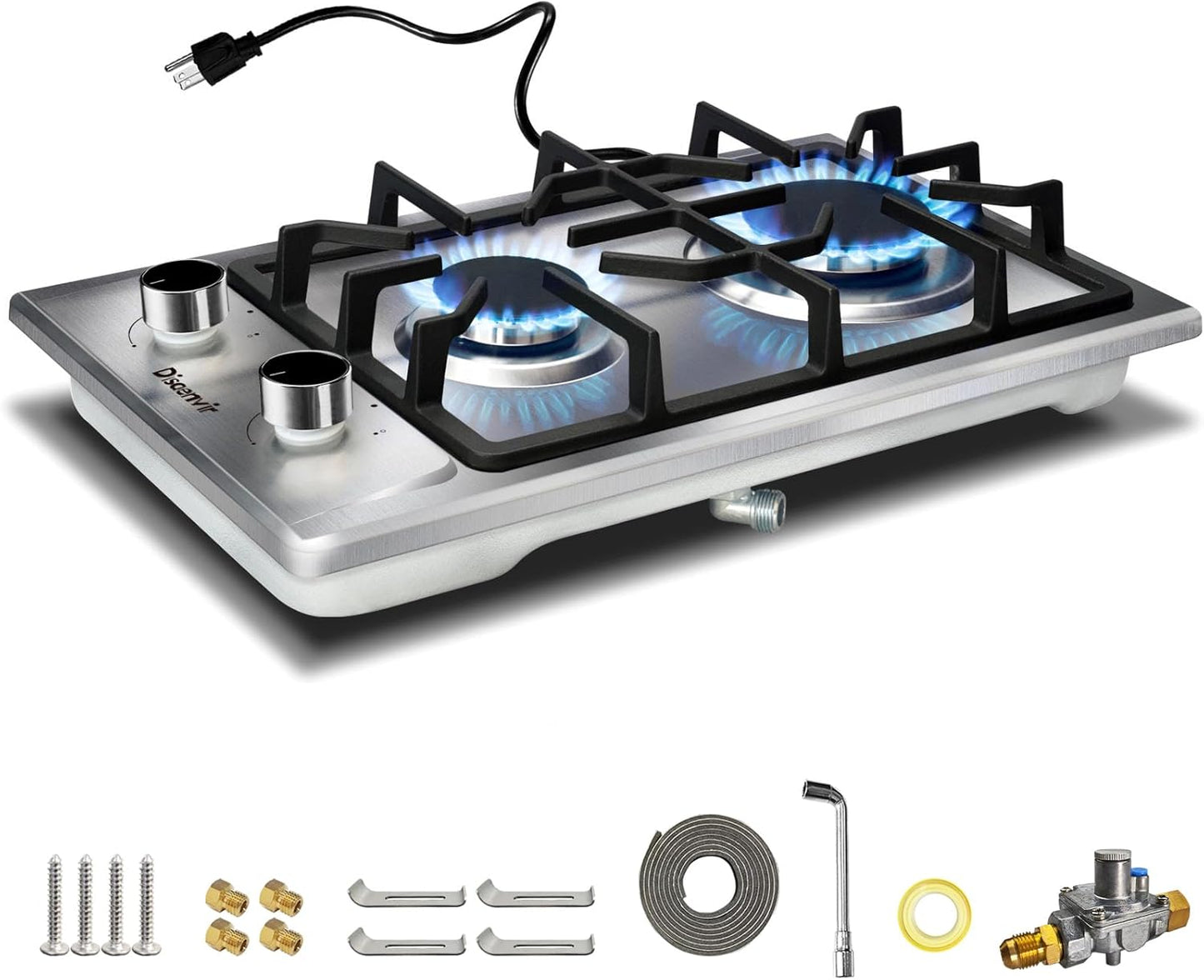 2 Burner Propane Cooktop - Portable 12 Inch Gas Stove for Cooking