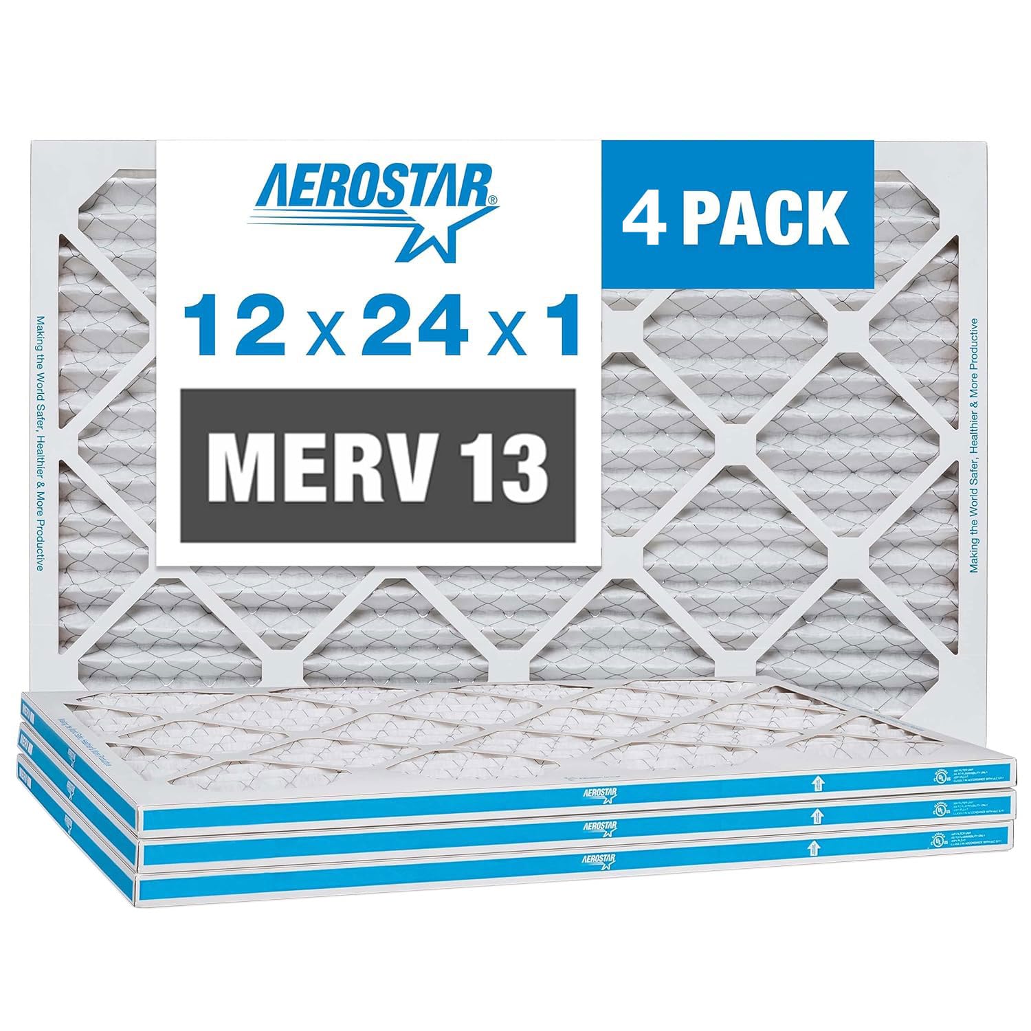 Aerostar 12x24x1 MERV 13 Air Filter for HVAC Systems