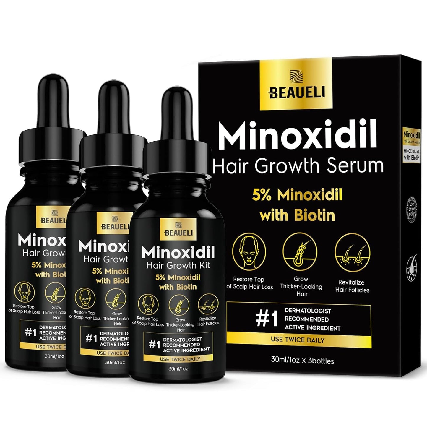 5% Minoxidil for Men and Women - Hair Growth and Beard Growth