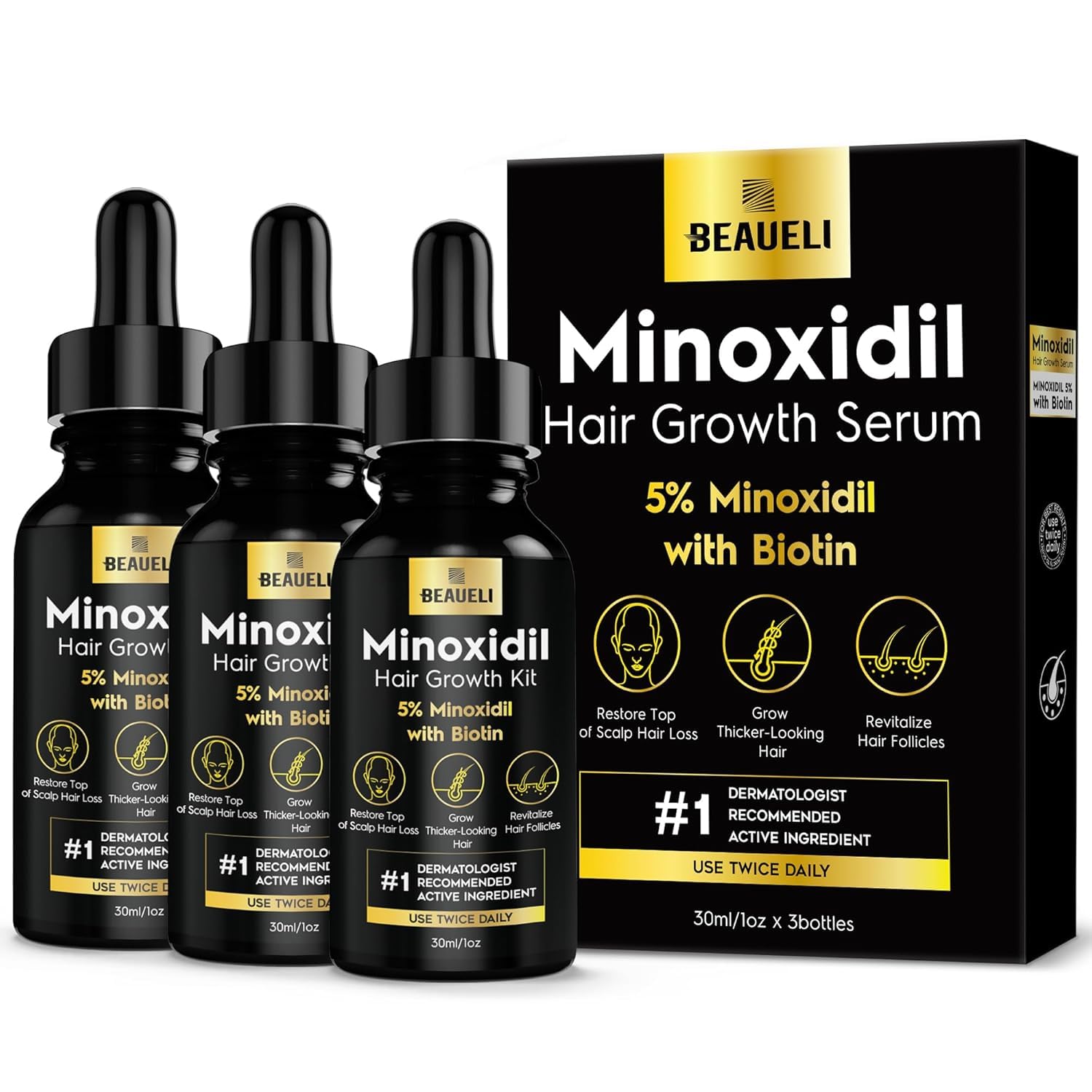5% Minoxidil for Men and Women - Hair Growth and Beard Growth