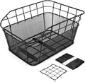 Rear Bike Basket Waterproof Metal Wire Bicycle Basket - Sturdy 20L