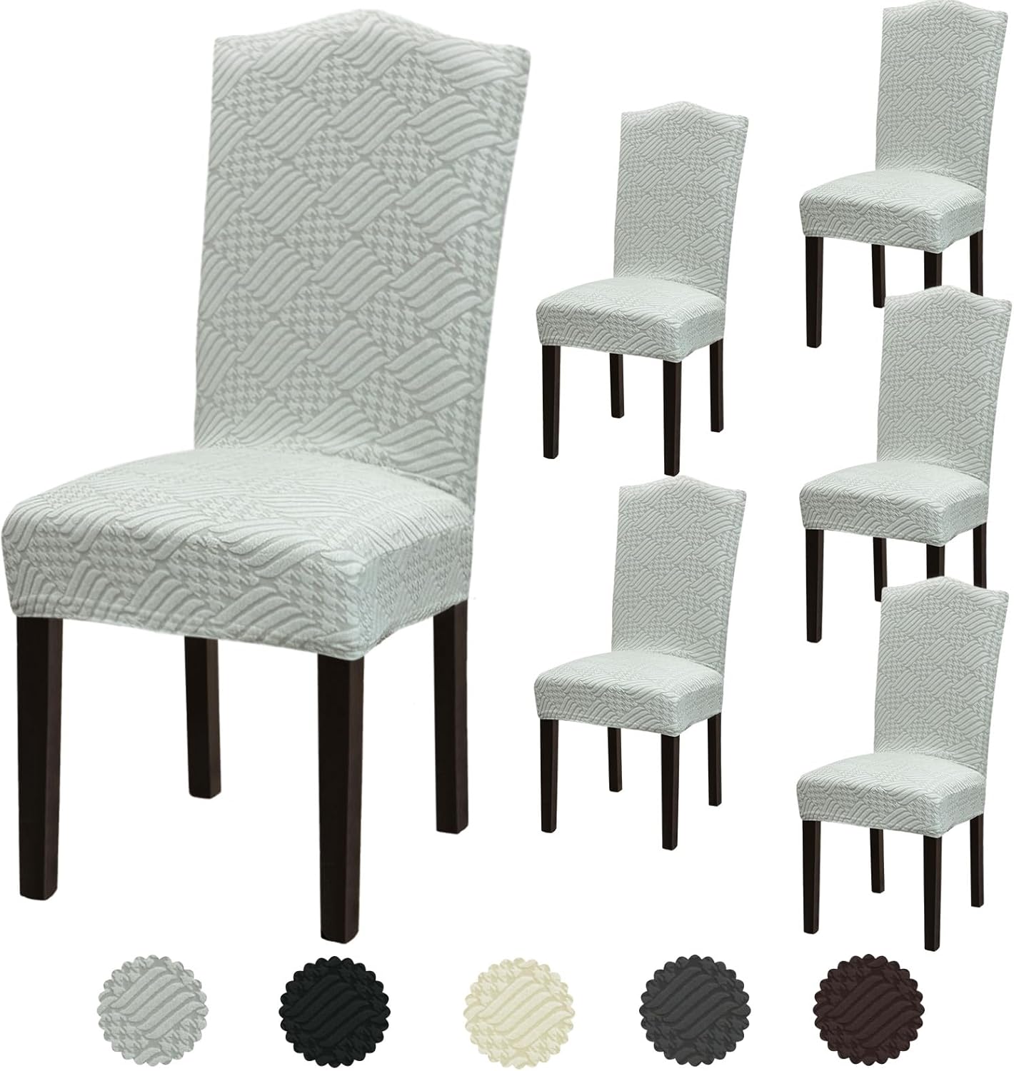 Stretch Dining Room Chair Covers Set of 6 for Easy Care