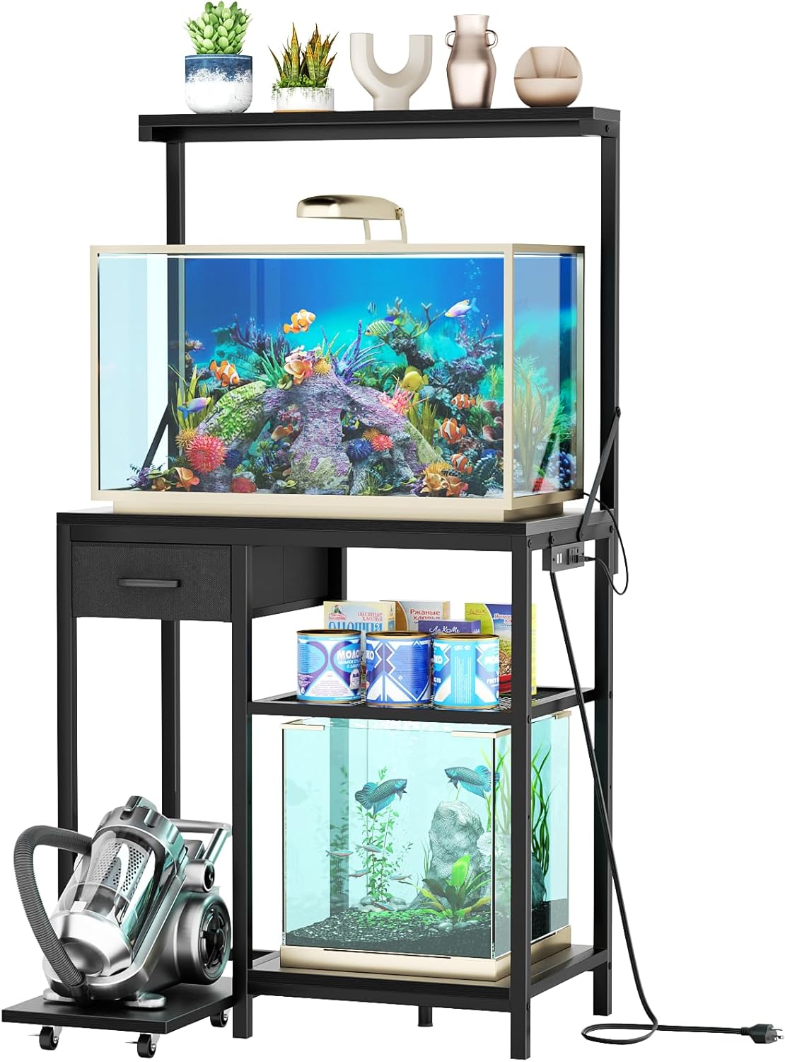 20-29 Gallon Fish Tank Stand with Power Outlet & Storage Drawer