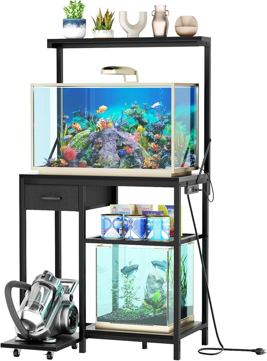 20-29 Gallon Fish Tank Stand with Power Outlet & Storage Drawer
