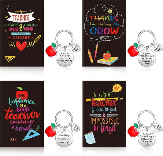Teacher Appreciation Gift Set - Motivational Keychains & Notepads by Hinly