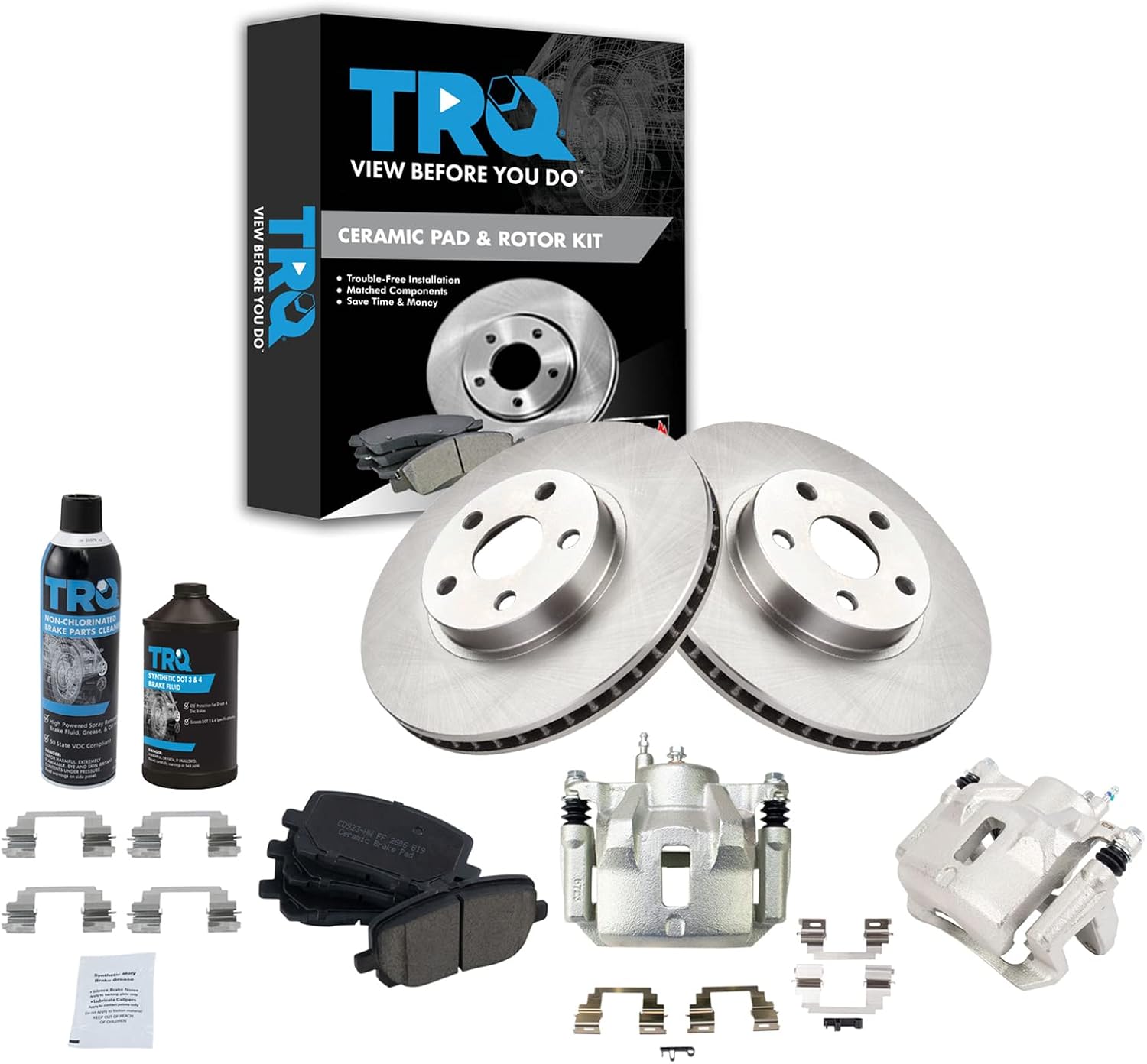 TRQ Front Brake Pad & Rotor Kit for Pontiac Vibe & Toyota