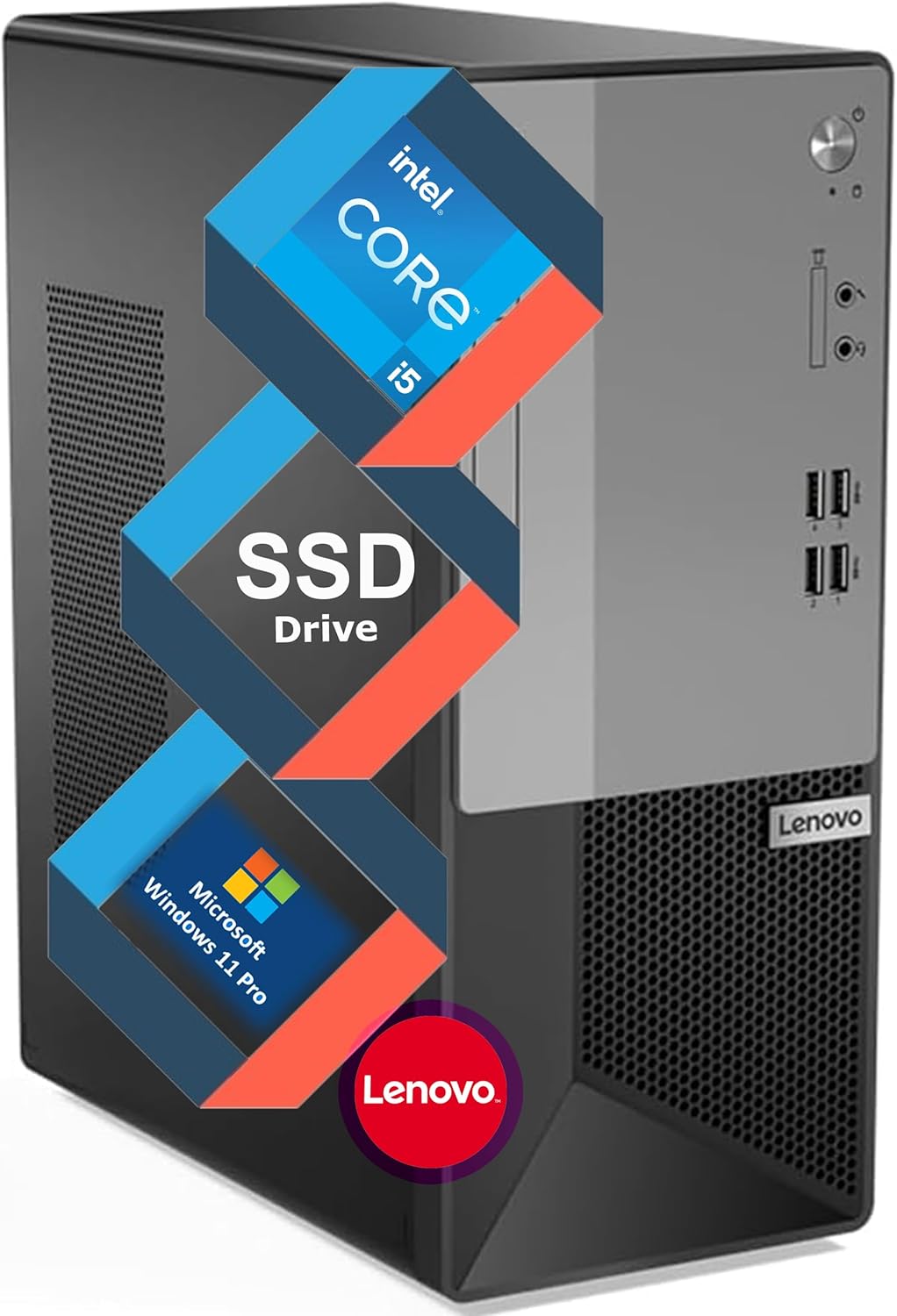 Lenovo V50t Business Tower Desktop with Intel Core i5 Processor