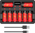 CR123A Rechargeable Batteries 8-Pack with Charger - Long Life Power