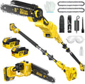 2-in-1 Electric Pole Saws for Tree Trimming - Cordless 8in Mini