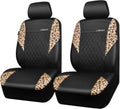 CAR PASS Leather Leopard Seat Cover for Front Seats, Stylish Design