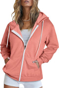Women's Full Zip Hooded Sweatshirt Jacket - Casual Zip Up Hoodie