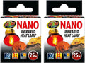 Zoo Med 2 Pack Nano Infrared Heat Lamp - 25W Efficient Heat