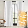 Faux Linen Blackout Curtains 52 x 96 in 2 Panels - Thermal, Modern
