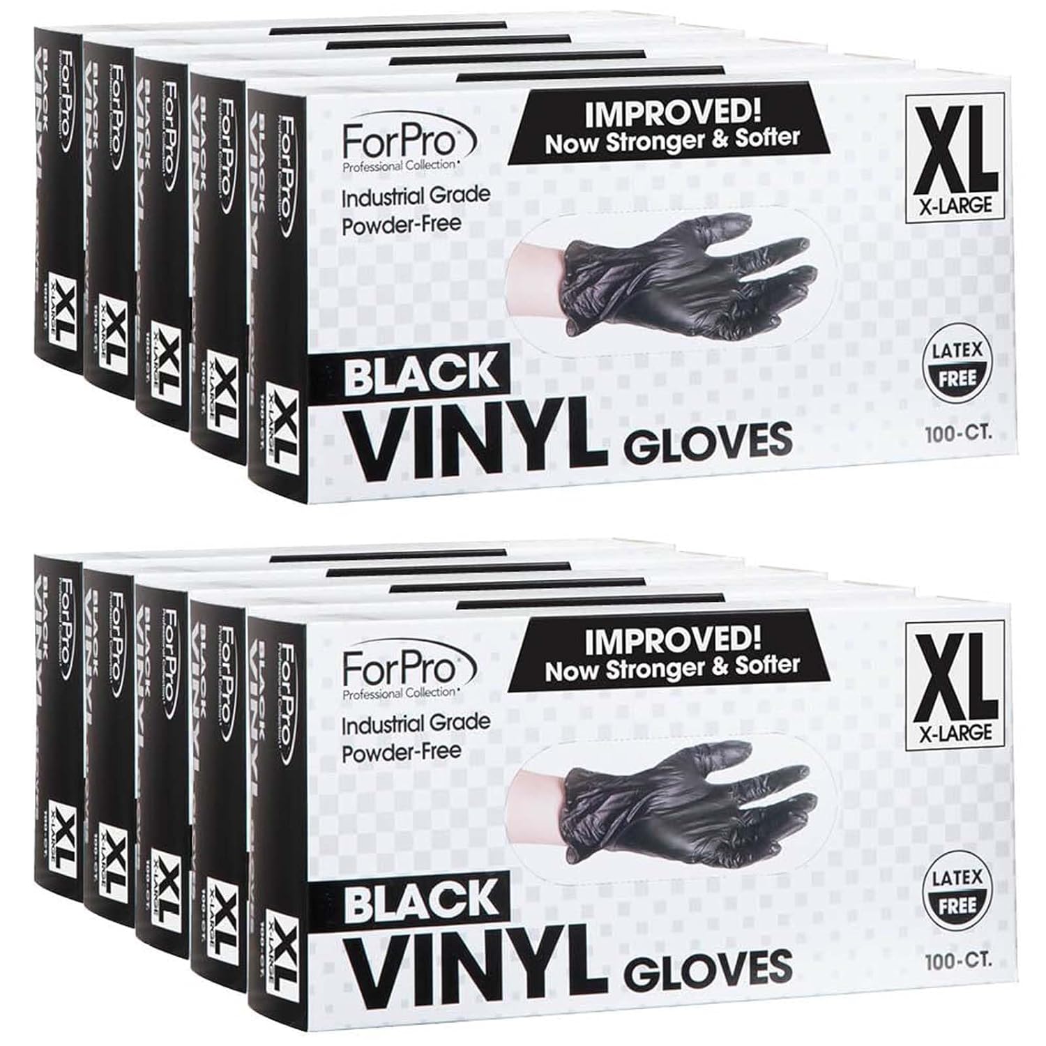 ForPro Professional Collection Disposable Vinyl Gloves, X-Large