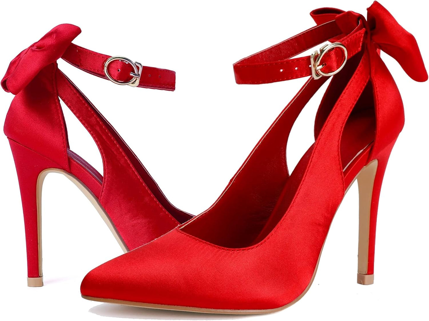 Fashare Womens High Heels Bow Tie Back Stiletto Pumps Shoes
