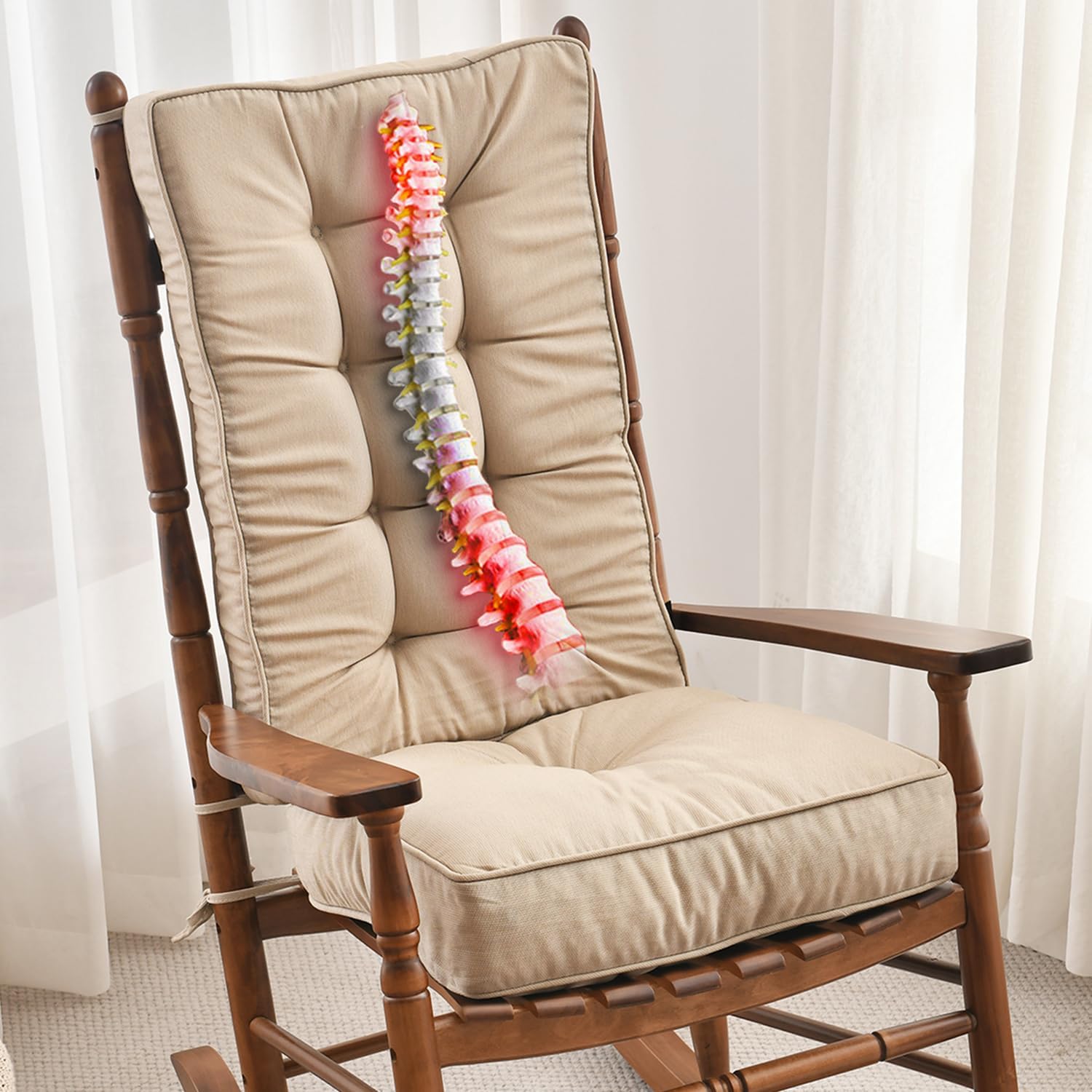 SUNROX Memory Foam Jumbo Rocking Chair Cushions for Comfort
