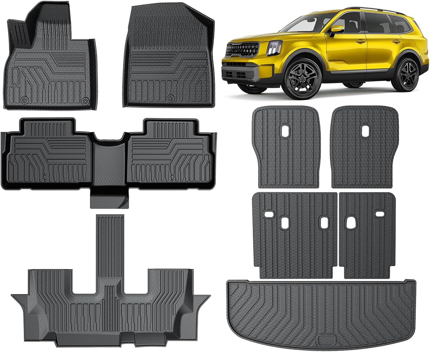Custom Fit Floor Mats for 2020-2025 Kia Telluride 7 Seats