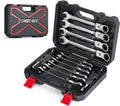 Flex-Head Ratcheting Wrench Set 8mm-19mm - 12-Piece Metric Kit