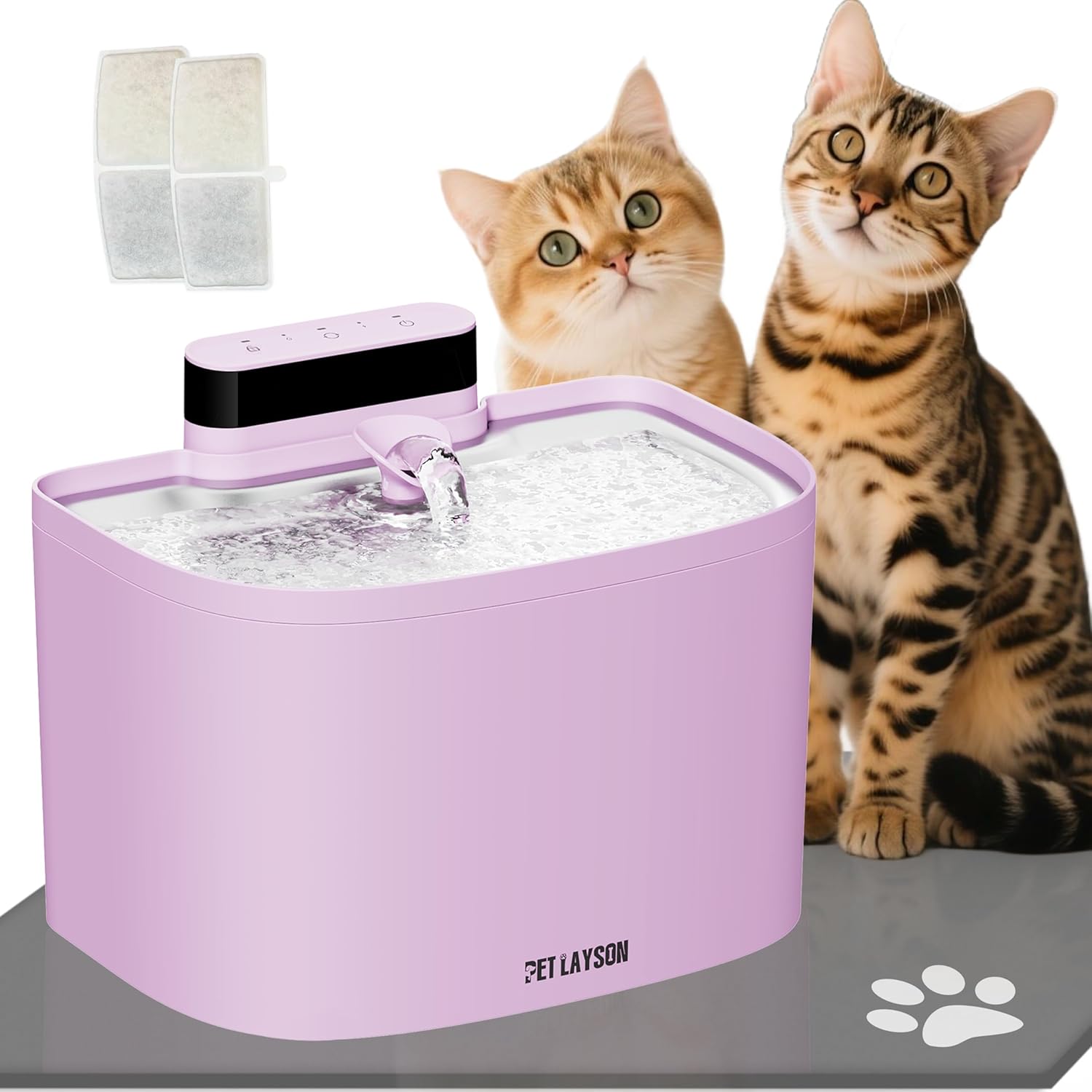 Pumpless Cat Water Fountain with Smart Hydration Modes for Pets