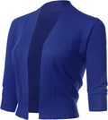 Allsense Women's 3/4 Sleeve Cropped Bolero Shrug Cardigan Lightweight