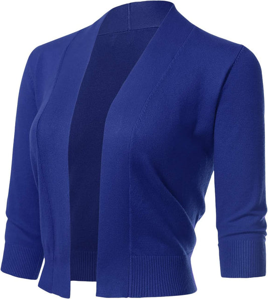 Allsense Women's 3/4 Sleeve Cropped Bolero Shrug Cardigan Review