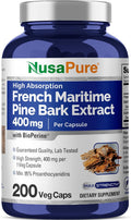 French Maritime Pine Bark Extract 400mg Veggie Caps - 200-Day Supply