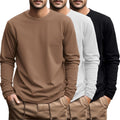 Men's Big and Tall Long Sleeve Cotton Tee 3-Pack - Comfortable shirts