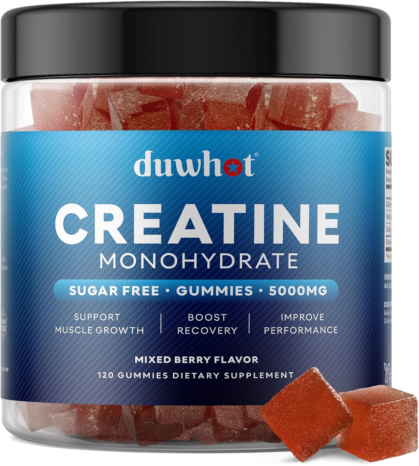 Creatine Monohydrate Gummies for Men - Vegan Sugar Free Chewables