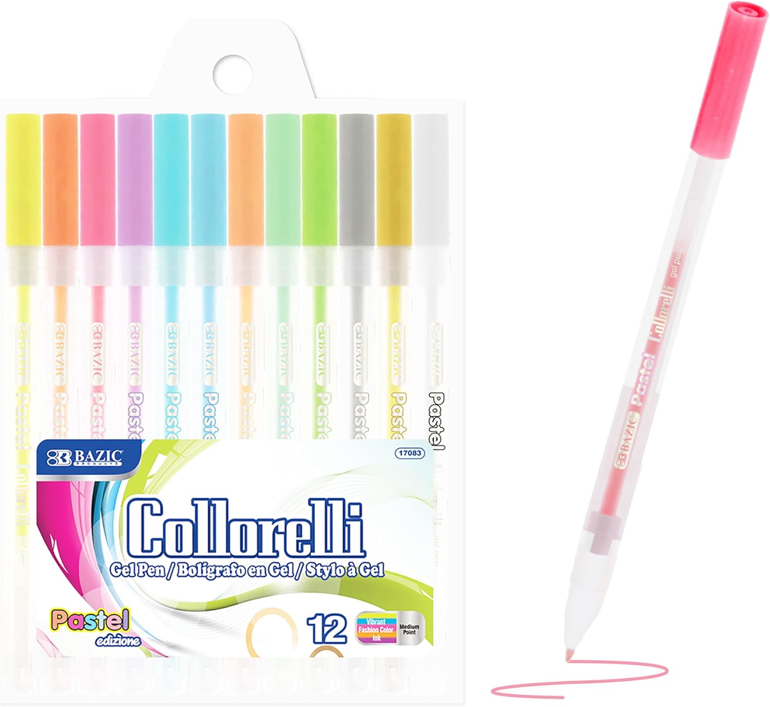 Collorelli Gel Pens 0.8mm Pastel Color for Smooth Writing