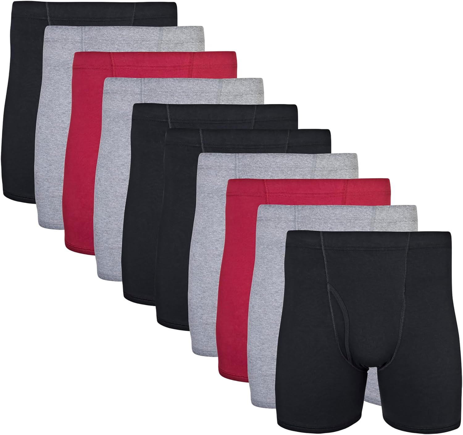 Gildan Men's Underwear Covered Waistband Boxer Briefs Multipack