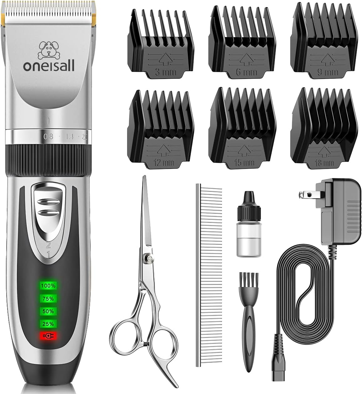 oneisall Low Noise 2-Speed Dog Grooming Kit for Easy Grooming