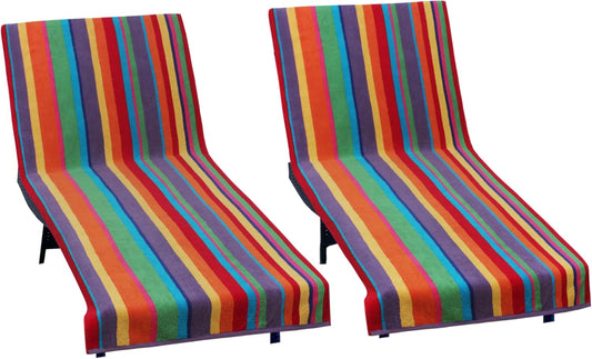 COTTON CRAFT Pool Lounge Chair Cover - Soft Cotton Beach Towel
