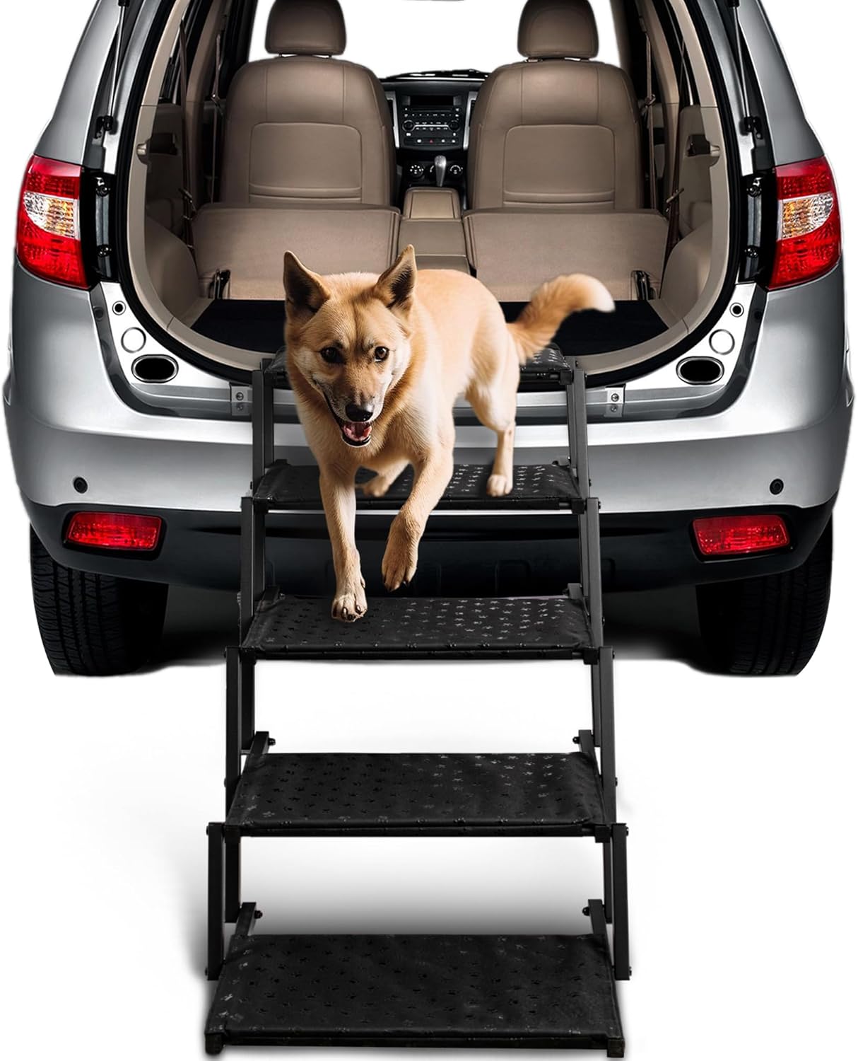 Extra Wide Dog Stairs for Car - Portable Steps for Large Dogs