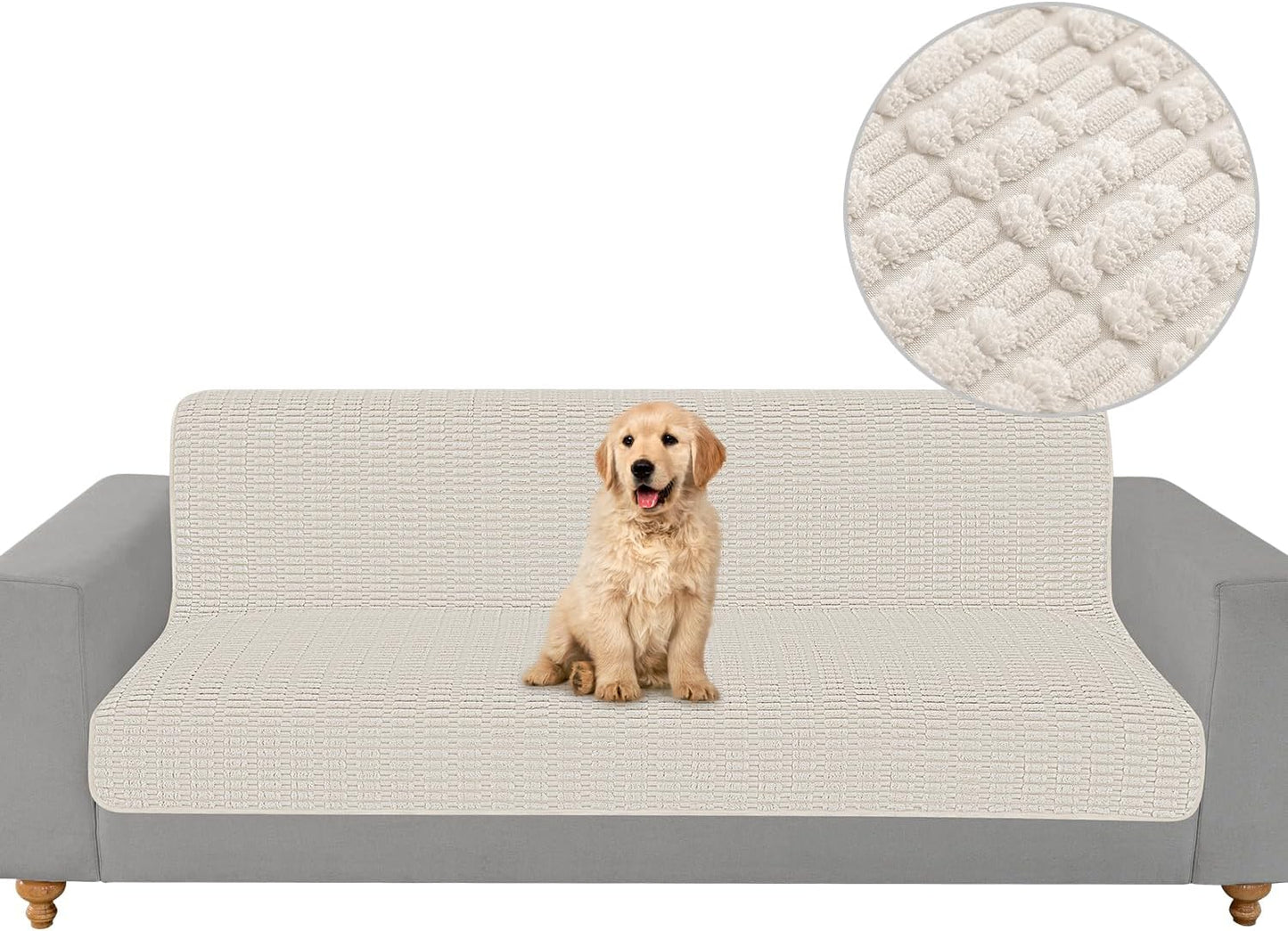 Foxdecor Couch Cover for 3 Cushion Sofa - Pet Friendly & Washable